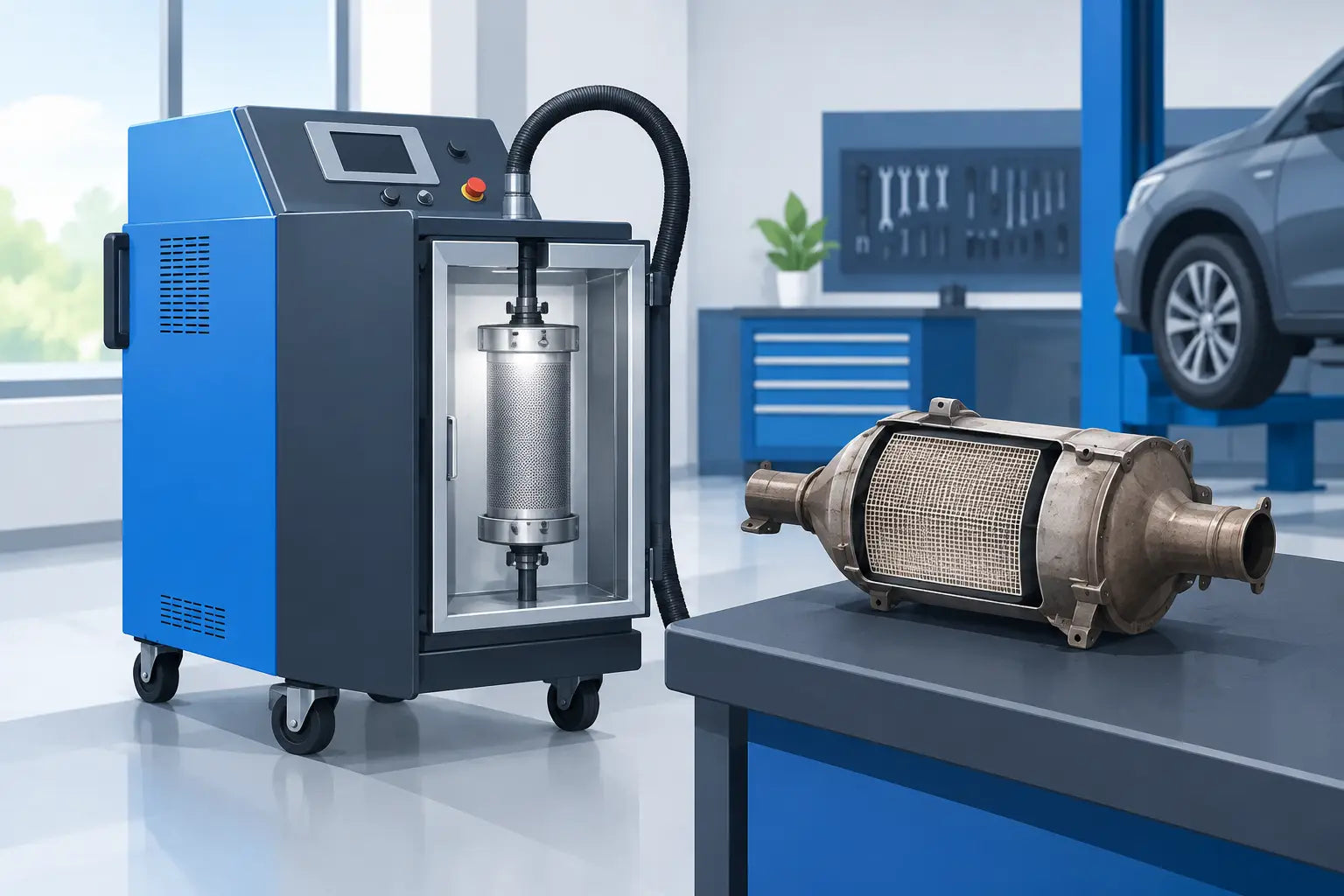 Stroj na čistenie DPF filtrov pre moderný servis